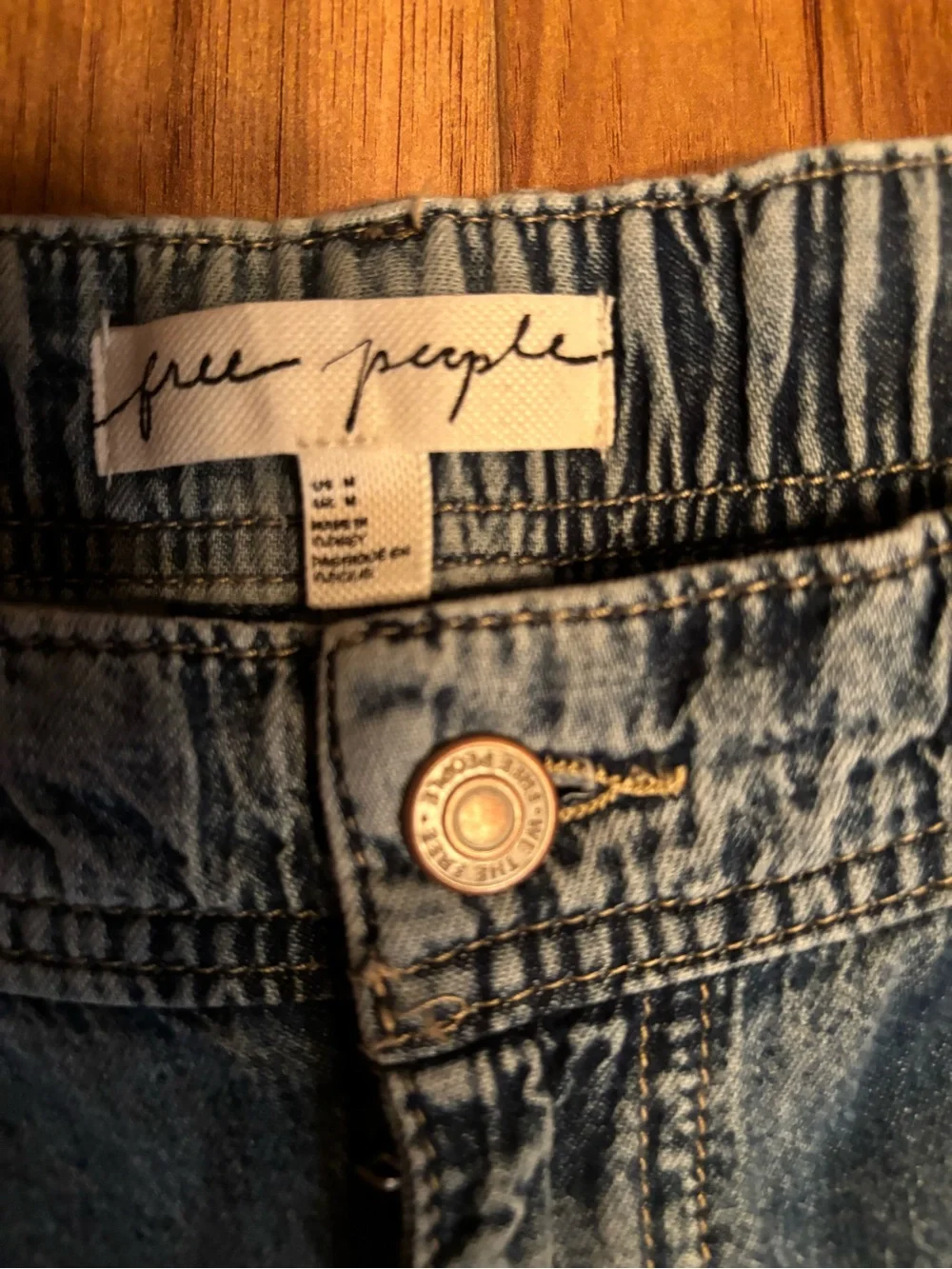 Free People Vintage Light Blue Wide-Leg Jeans